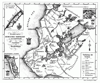 gemeente Hemelumer Oldephaert en Noordwolde in ca. 1870 kaart B. Behrns