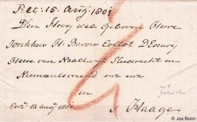 Sliedrecht bestond tot 1795 uit de heerlijkheden (Over-)Sliedrecht, Naaldwijk en Niemandsvriend. Deze brief uit 1801 laat zien dat de heerlijkheden ook na 1795 soms in naam nog bleven bestaan. Bestuurlijk hadden zij echter geen betekenis meer.