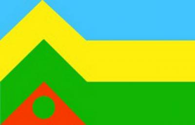 De vlag van de buurtschappen Appel en Driedorp. De drie banen staan voor gras, bouwland met rijp graan/mais en lucht. De driehoek staat voor Driedorp en de cirkel voor Appel. Twee plaatsen te midden van een landbouwareaal.