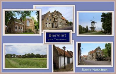 Biervliet, collage van dorpsgezichten (© Jan Dijkstra, Houten)