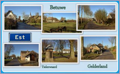 Est, collage van dorpsgezichten (© Jan Dijkstra, Houten)