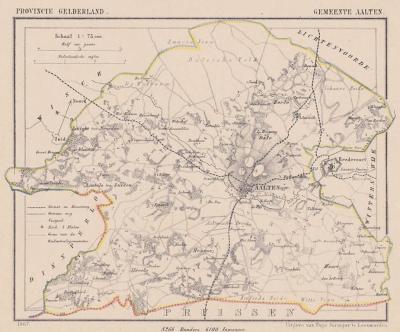 Gemeente Aalten anno ca. 1870, kaart J. Kuijper (© www.atlasenkaart.nl)