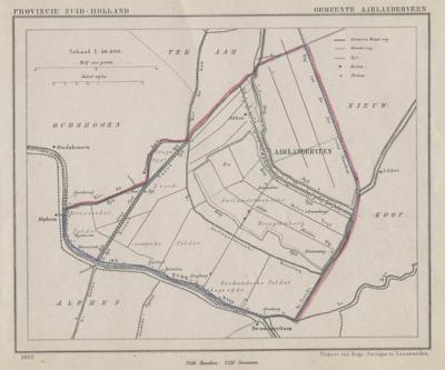 Gemeente Aarlanderveen anno ca. 1870, kaart J. Kuijper (collectie www.atlasenkaart.nl)