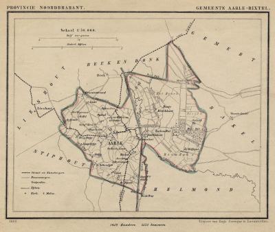 Gemeente Aarle-Rixtel anno ca. 1870, kaart J. Kuijper (collectie www.atlasenkaart.nl)