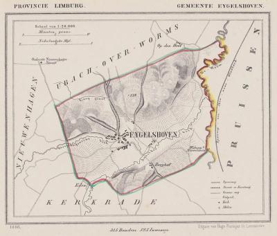 Gemeente Eygelshoven anno ca. 1870, kaart J. Kuijper (© www.atlasenkaart.nl)