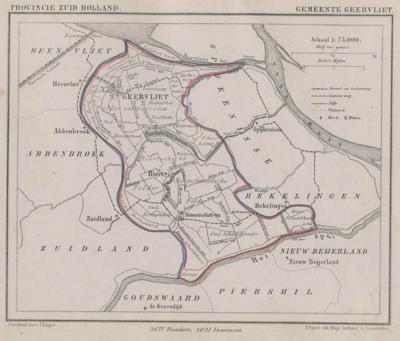 Gemeente Geervliet anno ca. 1870, kaart J. Kuijper (© www.atlasenkaart.nl)