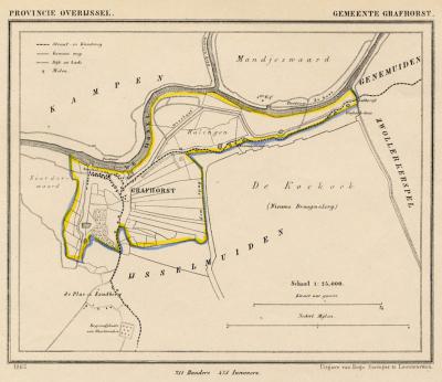 Gemeente Grafhorst anno ca. 1870, kaart J. Kuijper (collectie www.atlasenkaart.nl)