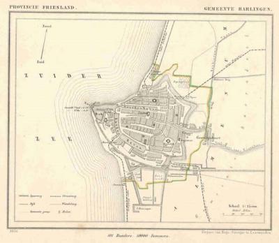 Gemeente Harlingen anno ca. 1870, kaart J. Kuijper (collectie www.atlasenkaart.nl)