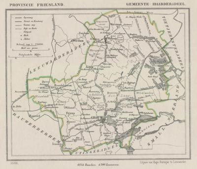 Gemeente Idaarderadeel anno ca. 1870, kaart J. Kuijper (collectie www.atlasenkaart.nl)