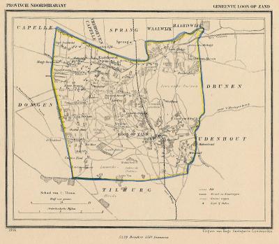 Gemeente Loon op Zand anno ca. 1870, kaart J. Kuijper (© www.atlasenkaart.nl)