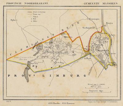 Gemeente Maashees en Overloon anno ca. 1870, kaart J. Kuijper (© www.atlasenkaart.nl)