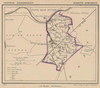 Gemeente Oudenbosch anno ca. 1870, kaart J. Kuijper (© www.atlasenkaart.nl)