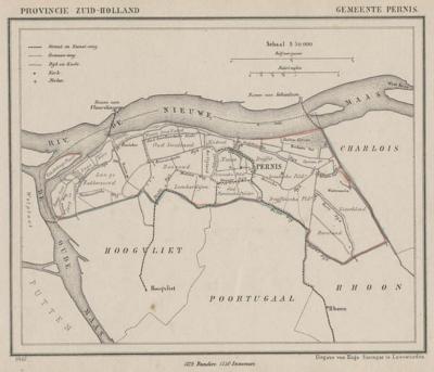 Gemeente Pernis anno ca. 1870, kaart J. Kuijper (© www.atlasenkaart.nl)