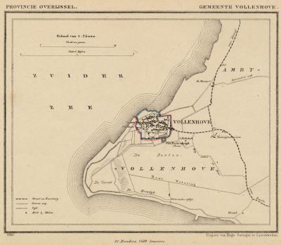Gemeente Stad Vollenhove anno ca. 1870, kaart J. Kuijper (collectie www.atlasenkaart.nl)