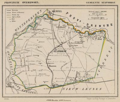 Gemeente Staphorst anno ca. 1870, kaart J. Kuijper (collectie www.atlasenkaart.nl)