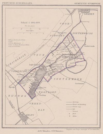 Gemeente Stompwijk anno ca. 1870, kaart J. Kuijper (collectie www.atlasenkaart.nl)