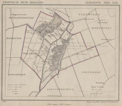 Gemeente Ter Aar anno ca. 1870, kaart J. Kuijper (collectie www.atlasenkaart.nl)