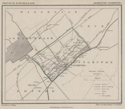 Gemeente Voorburg anno ca. 1870, kaart J. Kuijper (© www.atlasenkaart.nl)