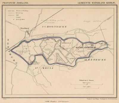 Gemeente Waterlandkerkje anno ca. 1870, kaart J. Kuijper (© www.atlasenkaart.nl)