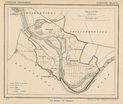 Gemeente Wilsum anno ca. 1870, kaart J. Kuijper (collectie www.atlasenkaart.nl)