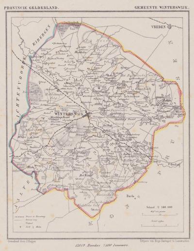 Gemeente Winterswijk anno ca. 1870, kaart J. Kuijper