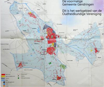 Kaart van de voormalige gemeente Gendringen