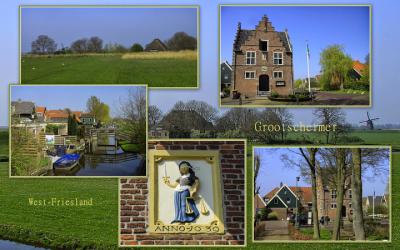 Grootschermer, collage van dorpsgezichten (© Jan Dijkstra, Houten)