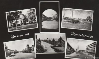 Honselersdijk, ansichtkaart met 6 dorpsgezichten
