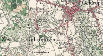 Buurtschap Hout en omgeving op een kaart anno jaren 1920. (© www.kadaster.nl)