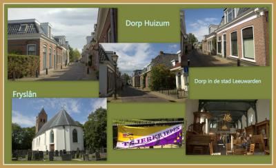 Huizum, collage van dorpsgezichten (© Jan Dijkstra, Houten)