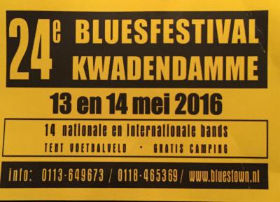 Kwadendamme is bij bluesliefhebbers bekend van het jaarlijkse Bluesfestival in mei, in 2016 alweer voor de 24e keer. Met op zondag een Bluesviering in de kerk! En op de zaterdag voor het kerstweekend is er ook nog het Kwadendamme Indoor Bluesfestival.