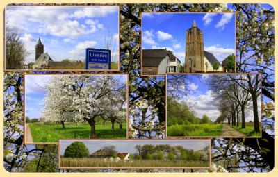 Lienden, collage van dorpsgezichten (© Jan Dijkstra, Houten)
