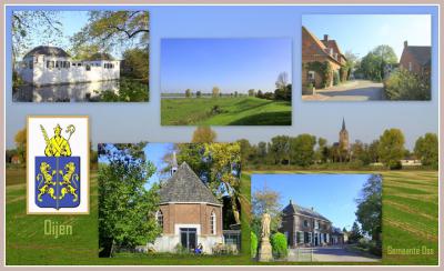Oijen, collage van dorpsgezichten (© Jan Dijkstra, Houten)