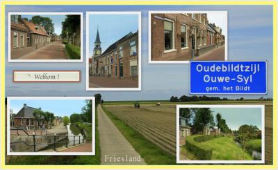 Oudebildtzijl, collage van dorpsgezichten (© Jan Dijkstra, Houten)