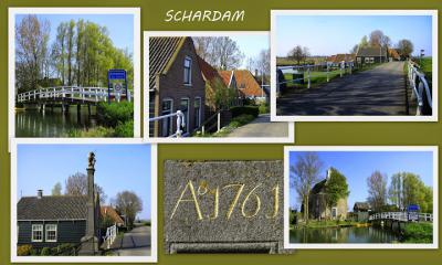 Schardam, collage van dorpsgezichten (© Jan Dijkstra, Houten)