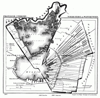 Gemeente Vinkeveen en Waverveen anno ca. 1870, kaart J. Kuijper