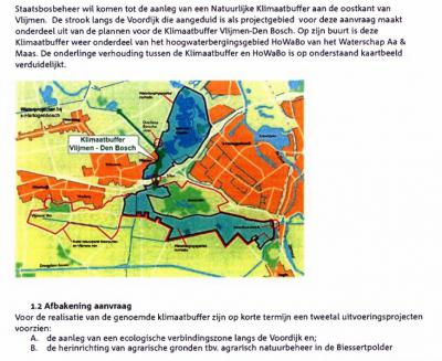 In 2012 is een 'natuurvriendelijke oever' aangelegd langs de Voordijk en de parallel daaraan lopende Buitendijkse Loop, als ecologische verbindingszone die deel uitmaakt van het grotere geheel van de Klimaatbuffer Vlijmen-Den Bosch. (© Staatsbosbeheer)