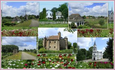 Groeten uit Waardenburg, collage van dorpsgezichten anno 2016 (© Jan Dijkstra, Houten)