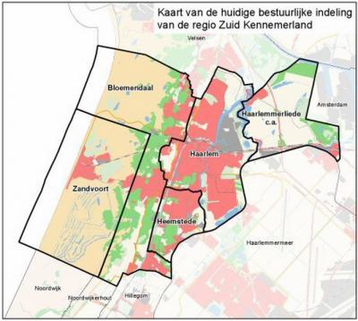 Zuid-Kennemerland omvat de gemeenten Bloemendaal, Haarlem, Heemstede en Zandvoort. Ook de gemeente Haarlemmerliede en Spaarnwoude viel er nog onder (althans qua bestuurlijk samenwerkingsverband), maar die is in 2019 opgegaan in de gemeente Haarlemmermeer.