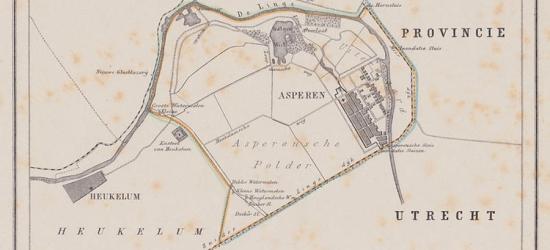 Gemeente Asperen anno ca. 1870, kaart J. Kuijper (© www.atlasenkaart.nl)