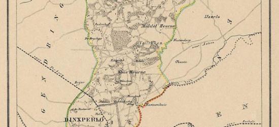 Gemeente Dinxperlo anno ca. 1870, kaart J. Kuijper