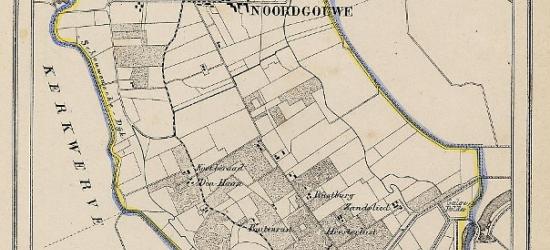 Gemeente Noordgouwe in ca. 1870, kaart J. Kuijper (© www.atlasenkaarft.nl)