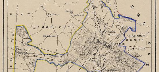 Gemeente Sittard anno ca. 1870, kaart J. Kuijper (collectie www.atlasenkaart.nl)