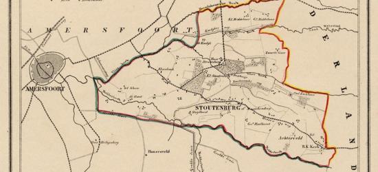 Gemeente Stoutenburg anno ca. 1870, kaart J. Kuijper (© www.atlasenkaart.nl)