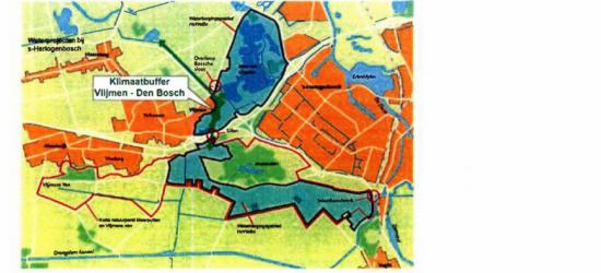 In 2012 is een 'natuurvriendelijke oever' aangelegd langs de Voordijk en de parallel daaraan lopende Buitendijkse Loop, als ecologische verbindingszone die deel uitmaakt van het grotere geheel van de Klimaatbuffer Vlijmen-Den Bosch. (© Staatsbosbeheer)