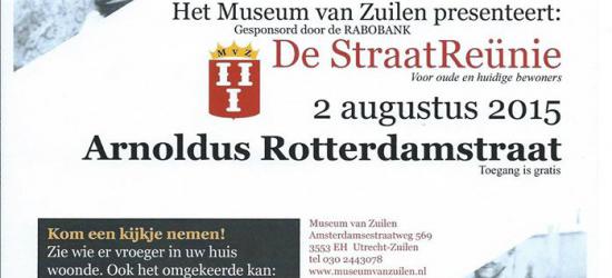 Een van de vele iniatieven van het Museum van Zuilen om leven in de Zuilense brouwerij te houden, is het organiseren van een maandelijkse straatreünie voor bewoners en oud-bewoners. Anno 2015 zijn het er al 60 geweest!