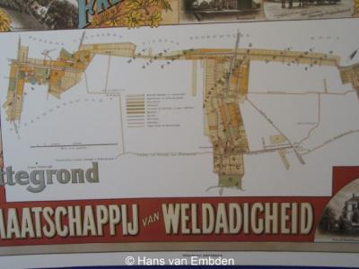 Willemsoord, informatiepaneel waarop de ligging van het dorp als oorspronkelijke 'kolonie' staat aangegeven