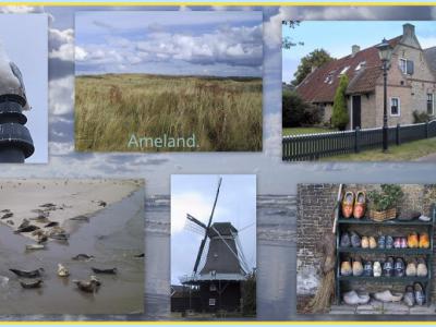 Mooie collage van bijzonderheden die je zoal op Ameland kunt tegenkomen (© Jan Dijkstra, Houten)