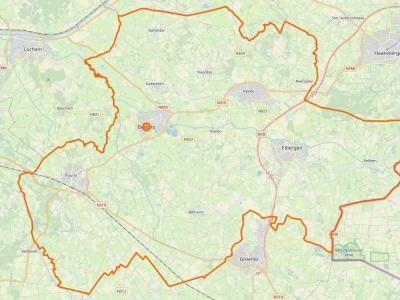 De gemeente Berkelland is in 2005 ontstaan uit samenvoeging van de gemeenten Borculo, Eibergen, Neede en Ruurlo. Ook de 7 kleine kernen van deze gemeente (Beltrum, Geesteren, Gelselaar, Haarlo, Noordijk, Rekken, Rietmolen) zijn op deze kaart goed te zien.