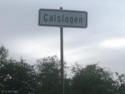 Calslagen, de voormalige gemeente Kalslagen is in 1854 over drie gemeenten verdeeld en ter plekke alleen nog herkenbaar aan dit plaatsnaambordje